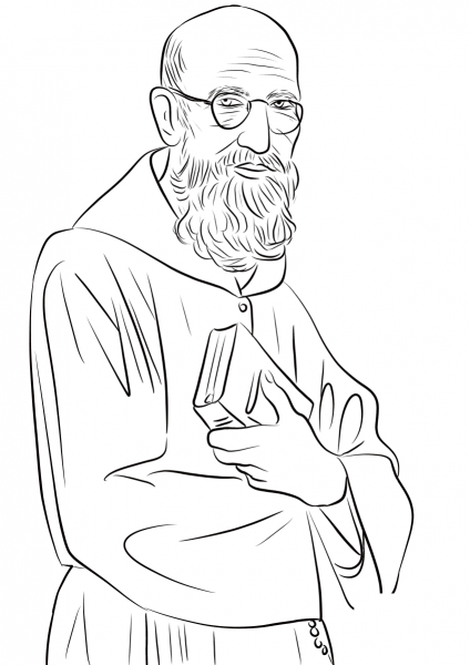 Solanus Casey coloring page image