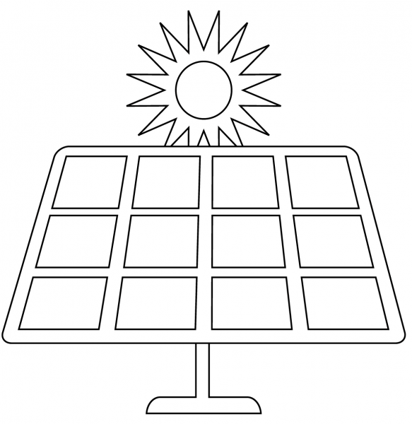 Solar Panel coloring page image