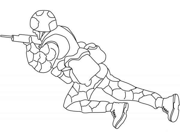 Soldier coloring page image