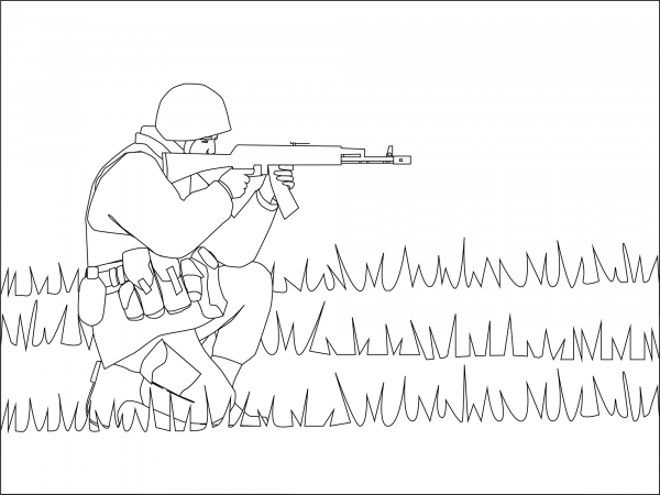Soldier coloring page image