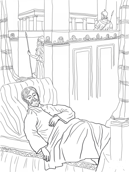Solomon Asks for Wisdom coloring page image