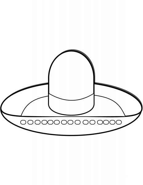 Sombrero Hat coloring page image