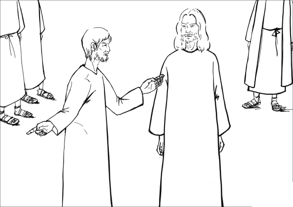 Someone in the Crowd Asked Jesus to Tell His Brother to Divide the Inheritance with Him coloring page image
