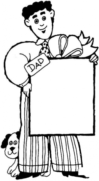 Son And Dog Wish Happy Father’s Day  coloring page image