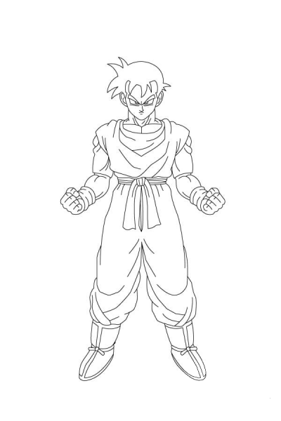 Son Gohan Is Ready For A Fight coloring page image