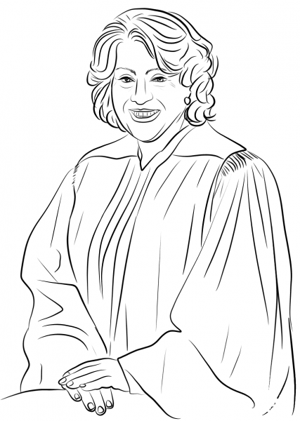 Sonia Sotomayor coloring page image
