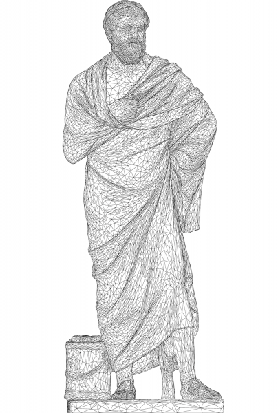 Sophocles 3D Wireframe coloring page image