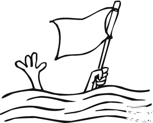 SOS Signal coloring page image