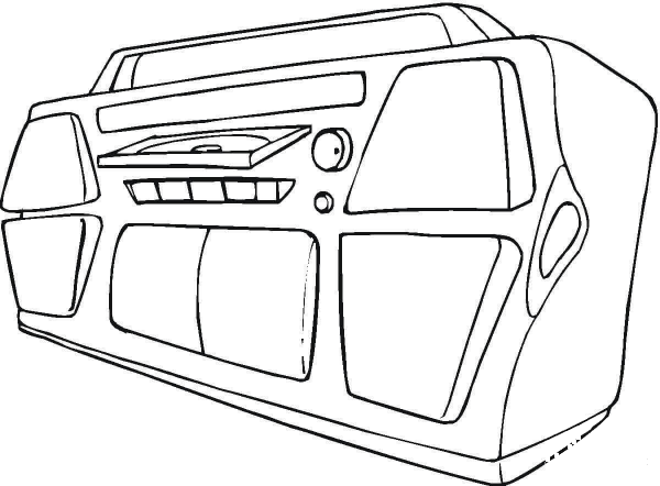 Sound System  coloring page image