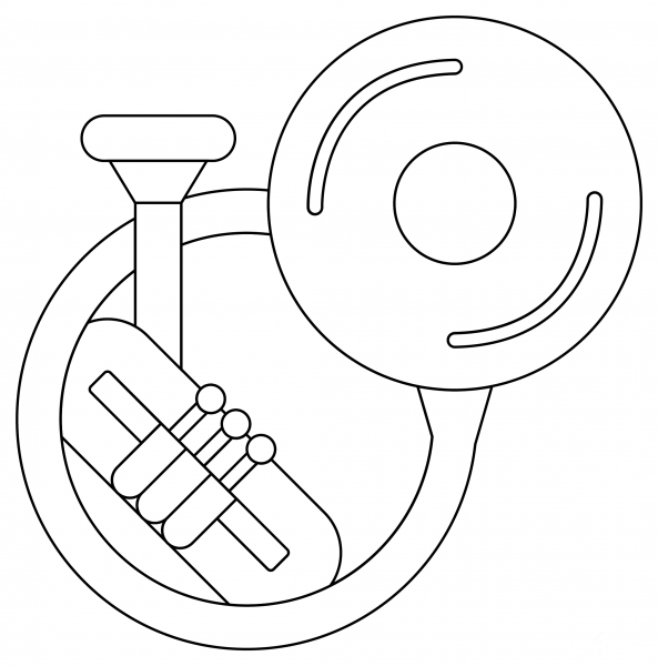 Sousaphone coloring page image