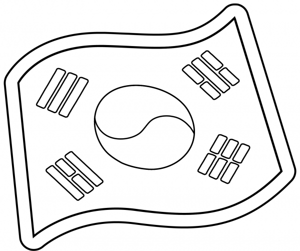 South Korea Flag Emoji coloring page image