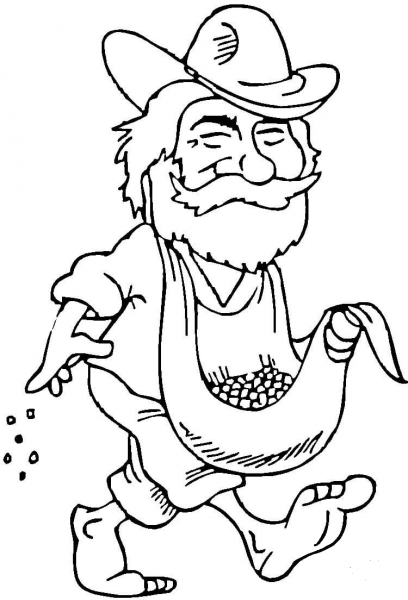 Sower coloring page image