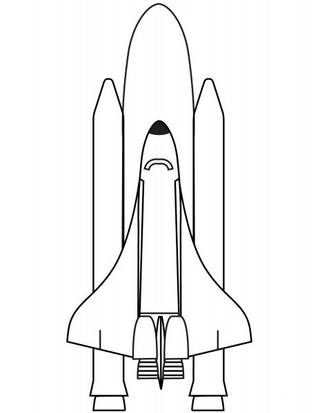 Space Rocket coloring page image