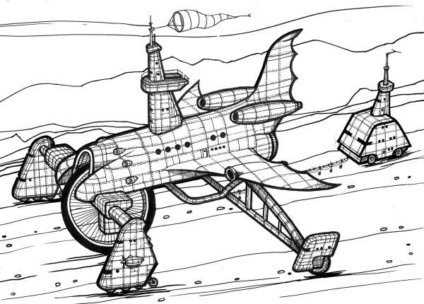 Space Shuttle 4×4 coloring page image