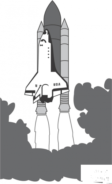 Space Shuttle Launch  coloring page image
