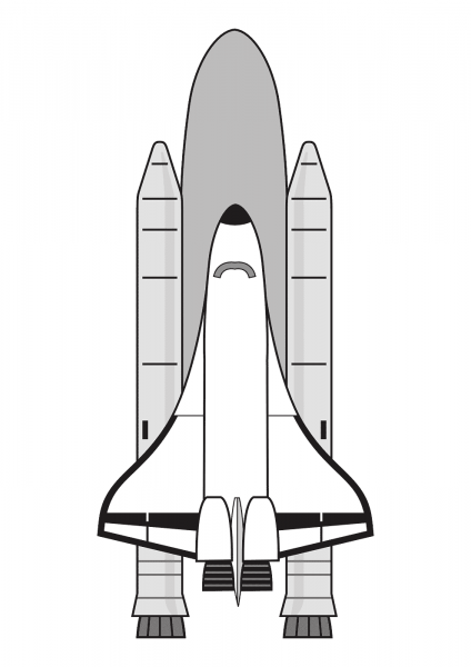 Space Shuttle Ready to Launch coloring page image