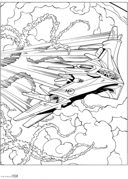 Spacecraft from Guardians of the Galaxy coloring page image