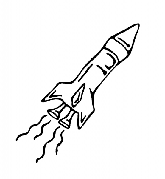 Spaceship coloring page image