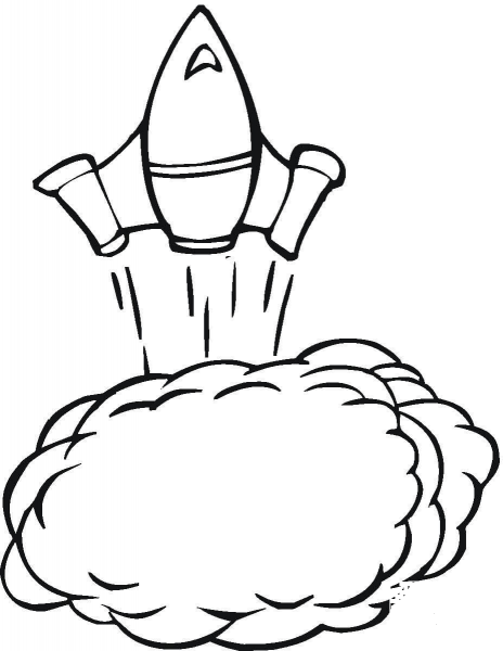 Spaceship  isTaking Off coloring page image