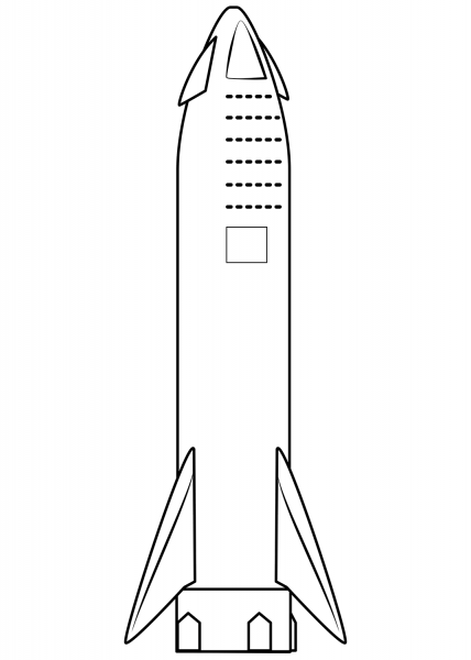 SpaceX Starship coloring page image