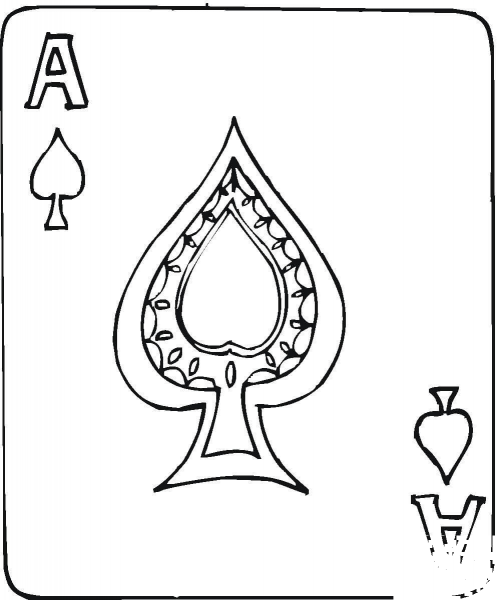 Spades Ace  coloring page image