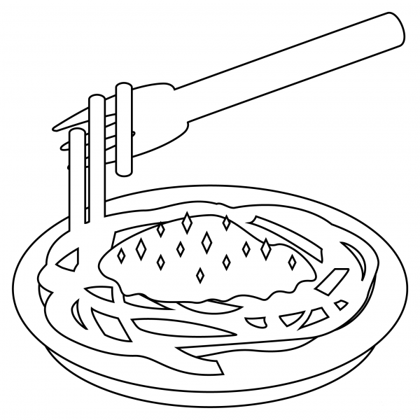 Spaghetti coloring page image