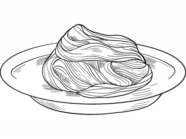 Spaghetti coloring page image