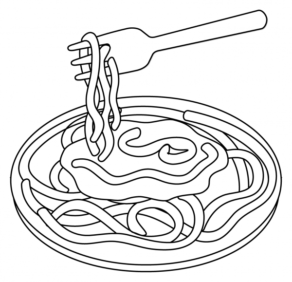 Spaghetti Emoji coloring page image