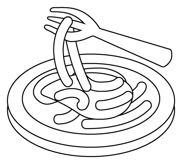 Spaghetti Emoji coloring page image