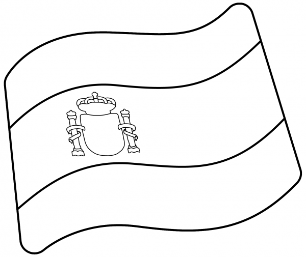 Spain Flag Emoji coloring page image