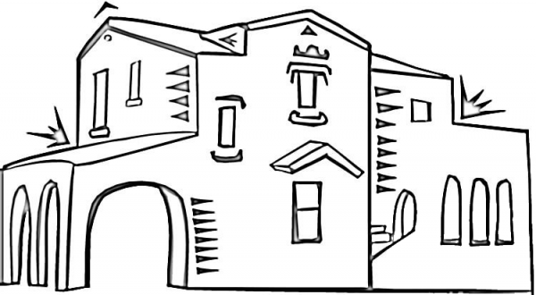 Spanish Architecture  coloring page image
