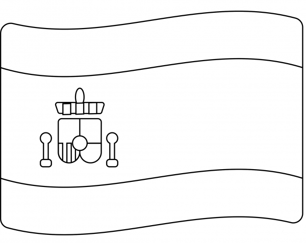 Spanish Flag Emoji coloring page image