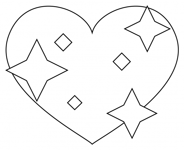 Sparkling Heart coloring page image