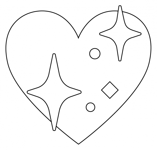 Sparkling Heart Emoji coloring page image