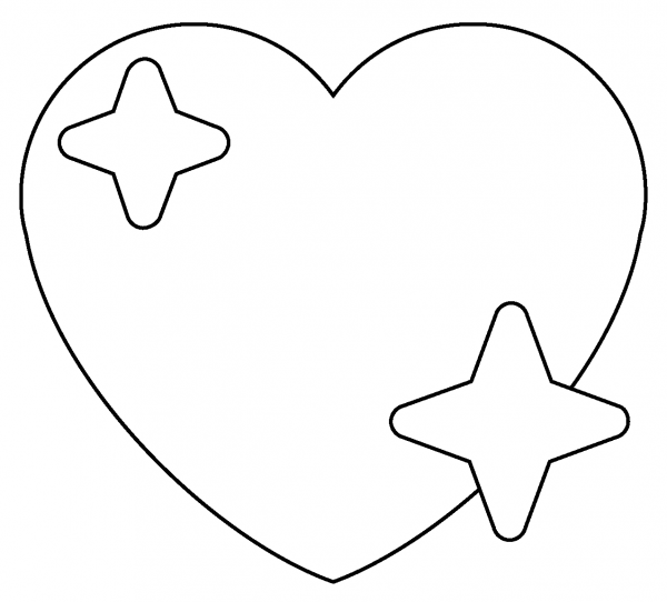 Sparkling Heart Emoji coloring page image