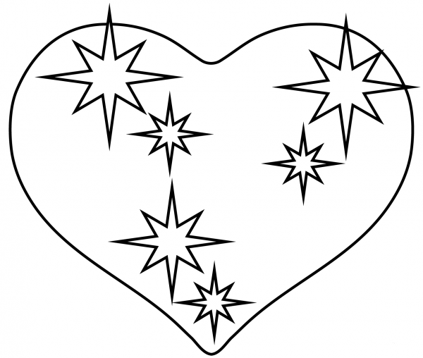 Sparkling Heart Emoji coloring page image