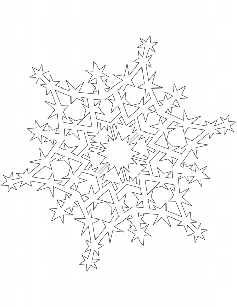 Sparkling Snowflake coloring page image