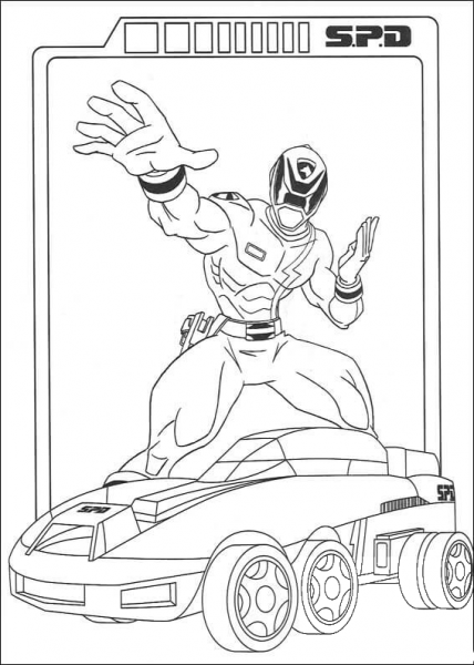 Spd With His Vehicle  coloring page image
