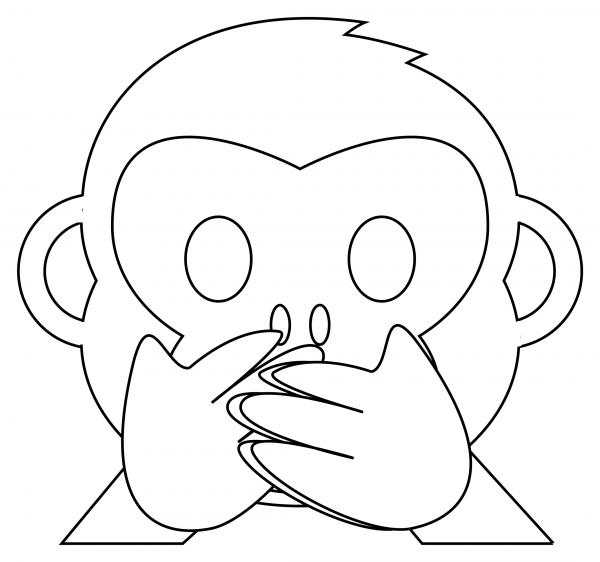 Speak No Evil Monkey coloring page image