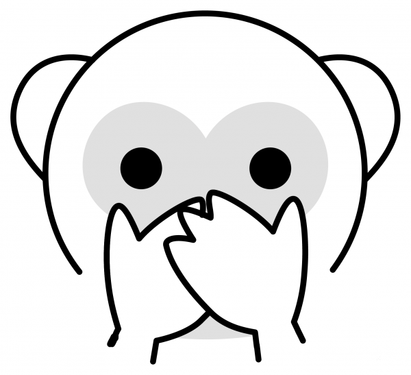 Speak No Evil Monkey Emoji coloring page image
