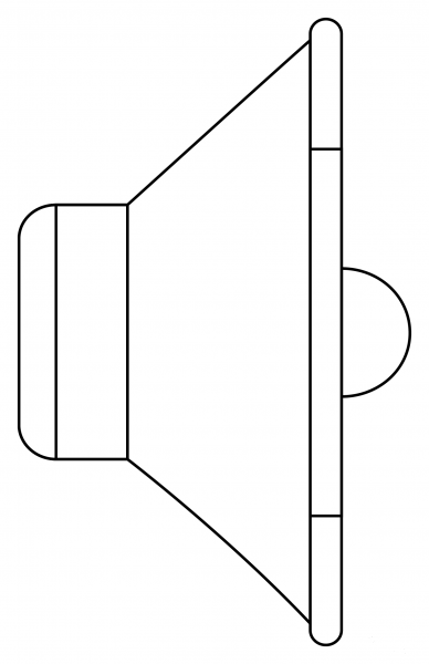 Speaker Low Volume coloring page image