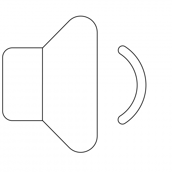 Speaker with One Soundwave Emoji coloring page image