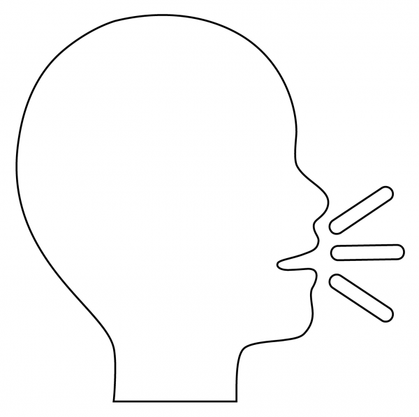 Speaking Head Emoji coloring page image