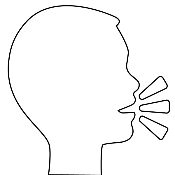 Speaking Head Emoji coloring page image