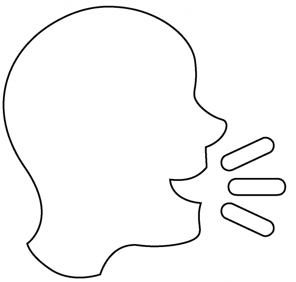 Speaking Head Emoji coloring page image