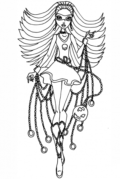 Spectra Vondergeist Polterghoul coloring page image