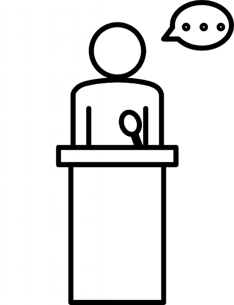 Speech coloring page image