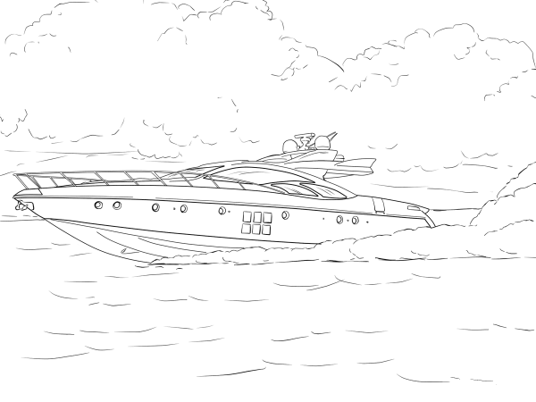 Speed Boat coloring page image