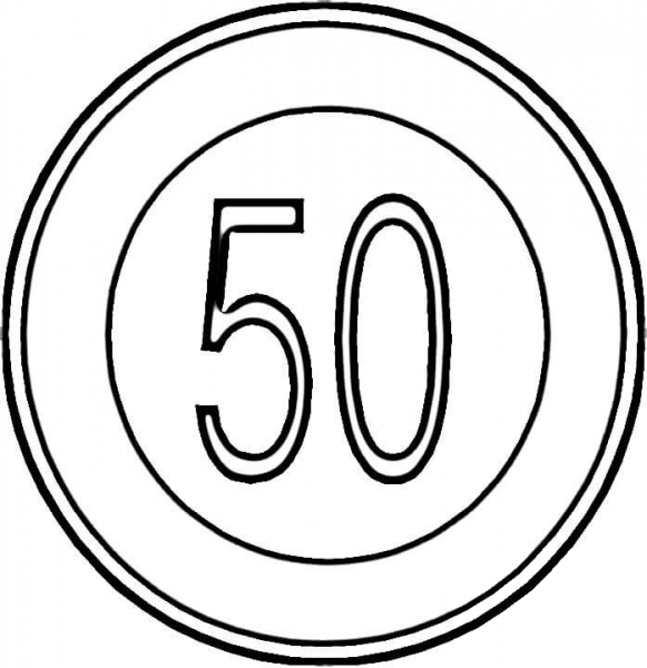 Speed Sign  coloring page image