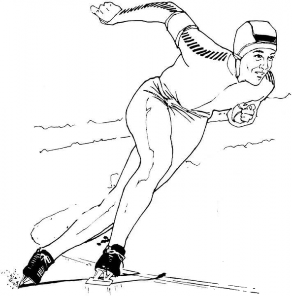 Speed Skating  coloring page image